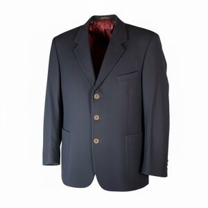 Bachrach Men's Blazer Navy Blue Red Interior Size 48 Regular